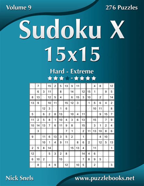 sudoku x 15x15 hard to extreme volume 9 276 puzzles Epub